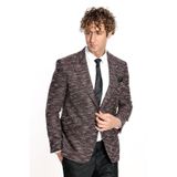 Desenli Slim Fit Spor Bordo Erkek Ceket - Wessi