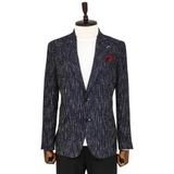 Desenli Slim Fit Spor Lacivert Erkek Ceket - Wessi
