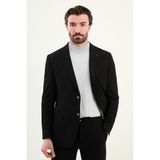 Desenli Slim Fit Torba Cep Beli Lastikli Ipli Erkek Takım Elbise - Siyah - 6 Drop - 54