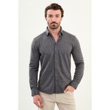 Desenli Slim Fit Uzun Kollu Oduncu Yün Erkek Gömlek - Vizon