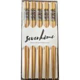 Desenli Yıkanabilir Kore Japon Çin Bambu Chopsticks Yemek Çubuğu - 24 Cm. - 5 Çiftlik 1 Paket Çok Renkli