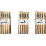 Desenli Yıkanabilir Kore Japon Çin Bambu Chopsticks Yemek Çubuğu - 24 Cm. - 5 Çiftlik 3 Paket