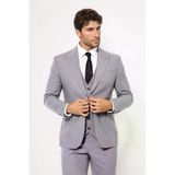 Desensiz Slim Fit Gri Erkek Takım Elbise - Wessi