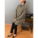 DESEO BOUTIQUE Kadın Leopar Desenli Kalıp Gibi Şık Tunik Gömlek - L - XL - Kahverengi - Siyah