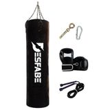 Desfabe Boxing Star 120x32 Cm Zincirli Boks Kum Torbası Siyah+Askı Aparatı+Boks Eldiveni+Atlama İpi