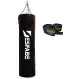 Desfabe Boxing Star 120x32 Cm Zincirli Boks Kum Torbası Siyah+El Sargı Bandajı