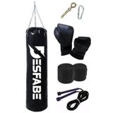 Desfabe Boxing Star 70X25 Cm Zincirli Boks Kum Torbası Siyah Aparat Eldiveni Bandaj Ip