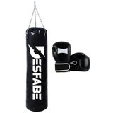 Desfabe Boxing Star 70x25 Cm Zincirli Boks Kum Torbası Siyah +Boks Eldiveni
