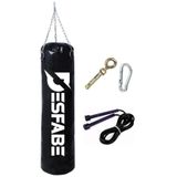 Desfabe Boxing Star 70x25 Cm Zincirli Boks Kum Torbası Siyah+Askı Aparatı+Atlama İpi