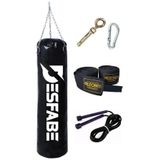 Desfabe Boxing Star 70x25 Cm Zincirli Boks Kum Torbası Siyah+Askı Aparatı+El Bandajı+Atlama İpi