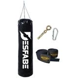 Desfabe Boxing Star 70x25 Cm Zincirli Boks Kum Torbası Siyah+Askı Aparatı+El Sargı Bandajı