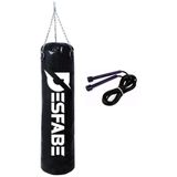Desfabe Boxing Star 70x25 Cm Zincirli Boks Kum Torbası Siyah+Atlama İpi