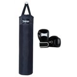 Desfabe Polydes 120X30 Cm Kolonlu Boks Kum Torbasi Siyah+Eldiven