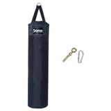 Desfabe Polydes 135x35 Cm Kolonlu Boks Kum Torbası Siyah+Askı Aparatı