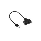 DESFREE 0.25m black USB 2.0 to SATA Cable Support 2.5 Inches External HDD SSD Hard Drive Adapter Cable Compu