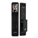 Desi Quic Q033+ Siyah Akıllı Kilit Sanal Kapı Kolu - Yüz Tanıma - Avuç İçi Damar - Parmak İzi - Tuş Takımı - Kart Okuyucu - Aktif Canlı Görüşme