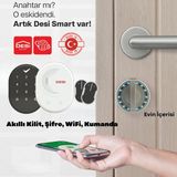 Desi Utopic R+ Akıllı Kapı Kilidi Wifi Şifre Kumandalı Yerli Üretim Küçük Boyutlu Güvenlik Cihazı