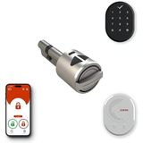 Desi Utopic R Akıllı Kilit, Telefondan Kontrol ve Şarj Edilebilir Pilli Akıllı Kapı Kilidi - Kolay Montaj, Deliksiz Montaj (Utopic R + WiFi Köprü + Tuş Takımı) (Google Home ve Alexa Uyumlu)