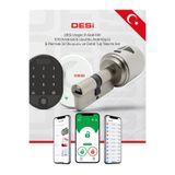 Desi Utopic R Gri WiFi Akıllı Kapı Kilidi -Parmak İzi Akıllı Kilit-Zahmetsiz Kurulum (Google Home-Alexa)