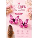 Design 4N Kelebek Toka 2'li Set / Gerçekci ve Günlük Kullanım Pens Toka