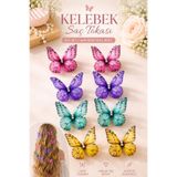 Design 4N Kelebek Toka Seti 8'li / Gerçekci ve Günlük Kullanım Pens Toka