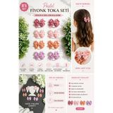 Design 4N Premium 8’li Pastel Fiyonk Toka Seti | İz Yapmaz Yumuşak Lastik | Bebek & Kız Çocuk Saç Tokası