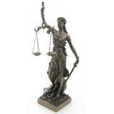 Design Adalet Tanrıçası Themis Heykeli, Bronz Kaplama, 31 cm, Poliresin