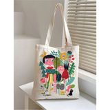 Design Art Kalın Kanvas, Rips Tote Bag Bez Çanta, Pinterest Çanta, Kitap Çantası, Y2k Çanta - 10D-Krem