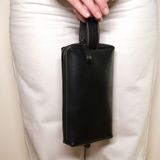 Design Craft Deri Unisex El Çantası - Slim Dopp Kit - Küçük Boy - Siyah