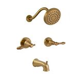 Design House 595728 Plbing Oakmont Banyo ve Duş Perdesi Valfli, Fırçalanmış Altın