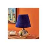 Design Okyanus Mavi Başlıklı Seramik Abajur - Renkli - 40 Cm
