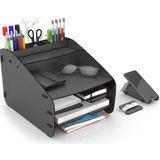 Design OTTO A4 Evrak Rafı Masaüstü Organizer Siyah 6 Renk 26 cm x 32 cm x 22 cm