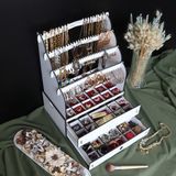 Design Otto Diamond Large Organizer Kozmetik Makyaj Kolye Küpe Yüzük Takı Kutusu Düzenleyici Beyaz