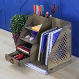 Design Otto Focus Hexa Çekmeceli A4 Evrak Rafı Masaüstü Organizer - Ceviz