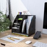 Design Otto Focus Hexa Çekmeceli A4 Evrak Rafı Masaüstü Organizer - Siyah