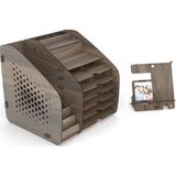 Design Otto Fx XL Hexa A4 Evrak Rafı Masaüstü Organizer Ceviz