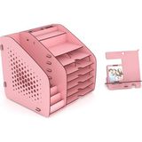 Design Otto Fx XL Hexa A4 Evrak Rafı Masaüstü Organizer Pembe