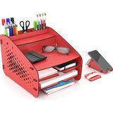 Design OTTO Medium Hexa - 6 Renk - A4 Evrak Rafı Masaüstü Organizer Düzenleyici Kırmızı