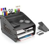 Design OTTO Medium Hexa - 6 Renk - A4 Evrak Rafı Masaüstü Organizer Düzenleyici Siyah