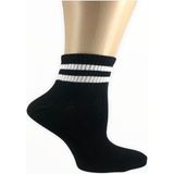 Design Socks Kadın Pamuklu Çizgi Desenli Soket Çorap - 36 - 40 - Siyah