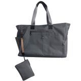 Design Studio Work Bag - Su İtici Kanvas Laptop Çantası, 15.6 inç Uyumlu, Çok Amaçlı İş ve Seyahat Çantası, Klipsli Portföy Dahil (Gri/Bej) (Gri)