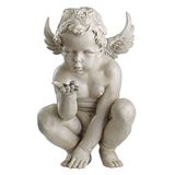 Design Toscano EU4360 Life's Mysteries Cherub Bahçe Heykeli, 38 cm, Poliresin, Antik Taş