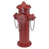 Design Toscano Fire Hydrant Heykeli Yavru Köpek Çiş Postası ve Evcil Hayvan Saklama Kabı, Büyük 58,5 cm, Metal Eşya, Tam Renkli