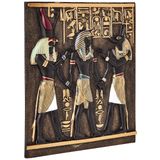 Design Toscano Rameses I Between Egyptian Gods Horus and Anubis Duvar Plakası Frieze, 28 cm, Tam Renkli