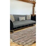 DESİGNBYASYAA Döşemelik Keten Kumaş Püsküllü Koltuk Örtüsü Kaymaz Sırt Ve Oturma Yerini Kaplar 140x200 Cm