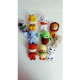 designbyoykum 10'lu Amigurumi Hayvan Oyuncak Seti (EL ÖRGÜSÜDÜR) 9cm karışık