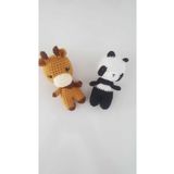 designbyoykum 2'Lİ MİNİK ÖRGÜ OYUNCAK (ZÜRAFA OYUNCAK- PANDA OYUNCAK)