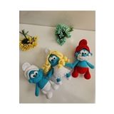 designbyoykum Amigurumi 3'lü Şirinler Organik Oyuncak mavi beyaz