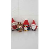 designbyoykum noel baba, cüce santa, penguen ve ren geyik yılbaşı oyuncakları