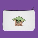 designedfy Baby Yoda Baskılı Bez Makyaj Çantası, Kalemlik, El Çantası